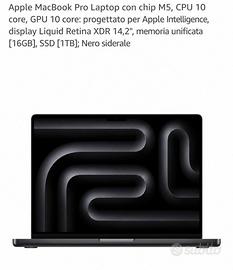Apple MacBook Pro 14" M5 16GB 1TB NUOVO SIGILLATO