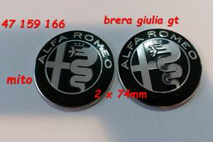 2 fregi stemma x alfa romeo 147 156 159 mito gt br