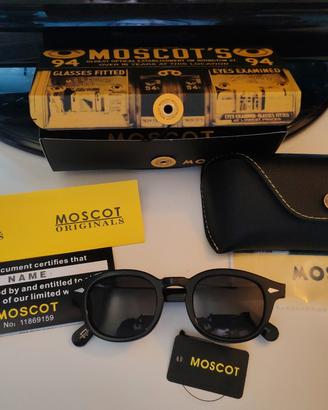 occhiali Moscot neri con lenti nere
