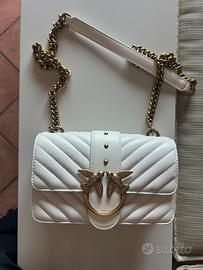 Pinko Love Mini Icon V Quilt in pelle bianca