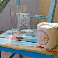 Vaso Lampada con Candela in vetro di Murano 