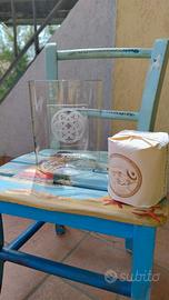 Vaso Lampada con Candela in vetro di Murano 