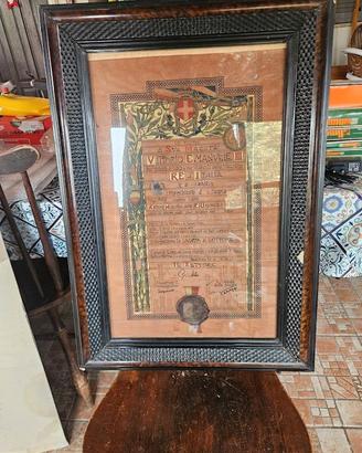 QUADRO CON DIPLOMA DI LAUREA PERIDO FASCISTA REGIA