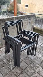 6 telai per sedie da esterno in alluminio 