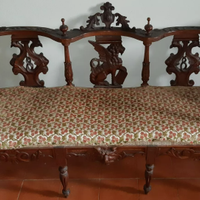 SALOTTO NEO RINASCIMENTALE/NEO GOTICO NOCE UMBERTO