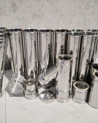 Tubi inox per stufa doppia parete coibentati