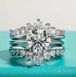 Anello in argento con Moissanite