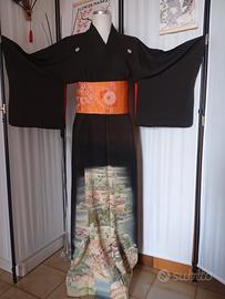 kimono Tomesode giapponese antico in seta 