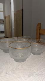 Elegante set 4 coppette vintage in vetro