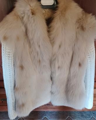 giubbotto donna con inserti  in pelliccia 