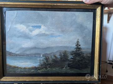 quadro dipinto a olio in cornice 