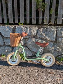 Bici senza pedali Puky verde con cestino