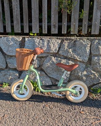 Bici senza pedali Puky verde con cestino