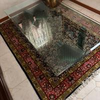 Tavolo di cristallo rettangolare