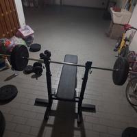 Panca palestra con 100 kg di pesi