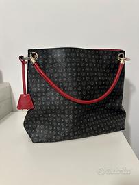 Pollini borsa logo nero rossa