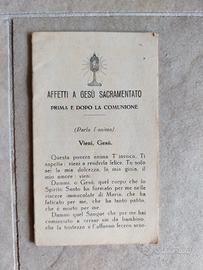 Libretto preghiere antico "Affetti a Gesù Sacramen