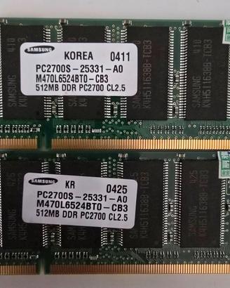 SAMSUNG PC2700S 512MB X2 DDR PC2700 CL2.5