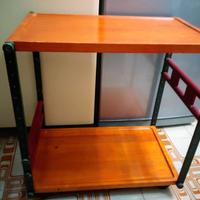 Carrello cucina in vero legno ciliegio.