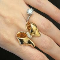 Anello fiocco Giovanni Ferraris oro 18KT diamanti