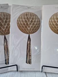 Lotto 5 decorazioni festa Honeycomb 35 cm con napp