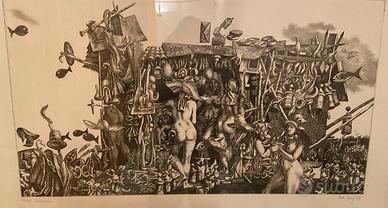 Incisione numerata Rudi Gorog IL MONASTERO NERO