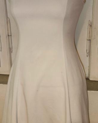 Vestito Bianco senza Maniche, Zip Posteriore