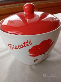 Biscottiera in ceramica decorata