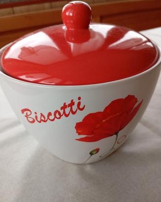 Biscottiera in ceramica decorata