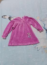 Abito bambina vintage anni 80 rosa fuscsia