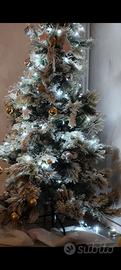 albero di natale innevato 200 cm con pigne