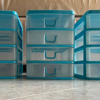 3 minicassettiere plastica