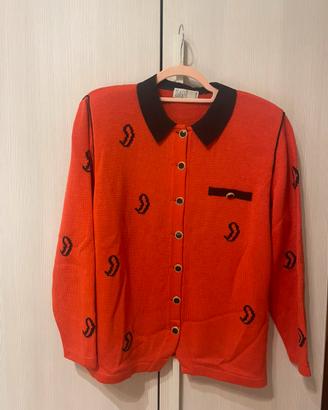 Cardigan rosso lana  vintage