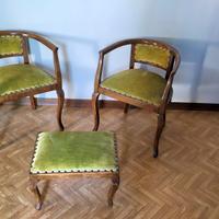 poltroncine e sgabello arte povera