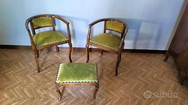 poltroncine e sgabello arte povera