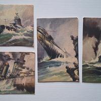 4 Cartoline Militari Regia Marina - V. Pisani