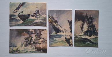 4 Cartoline Militari Regia Marina - V. Pisani
