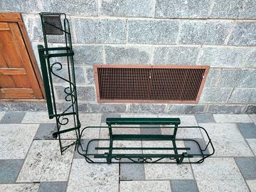 Portavasi fioriere da balcone in metallo anni 70
