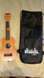 Ukulele soprano della Kala,
con custodia e pletro