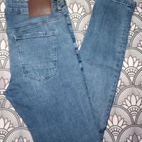 Pantalone Denim jeans chiaro strappi uomo