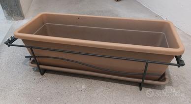 Portavaso e vaso da balcone 50x20cm