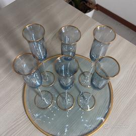 Calici con vassoio coordinato cristallo