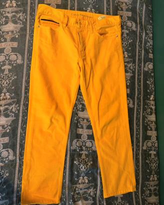 Jeans gialli calvin klein slim straight