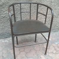 Sedia a pozzetto in ferro, vintage