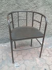 Sedia a pozzetto in ferro, vintage