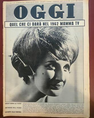 Rivista oggi 1962 in copertina Mina 