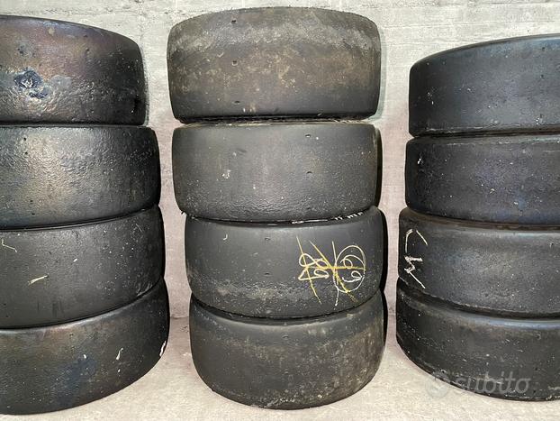 4 Gomme pneumatici Michelin slick da corsa pista 20 54 13 usate S412 90% consumo 