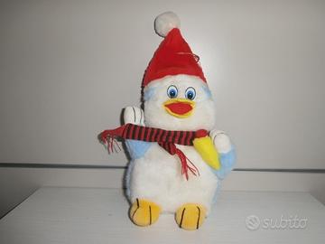 Pulcina peluche con sciarpa rosso nera