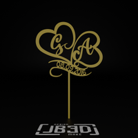 2 Cuori - Topper per Matrimonio - PERSONALIZZABILE