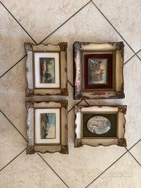 Blocco stock di 4 piccoli quadri d’epoca